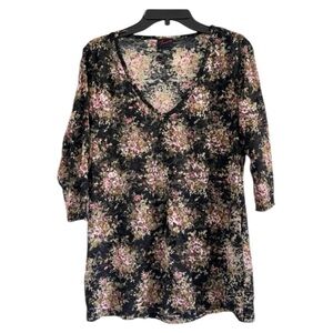 TORRID Women’s Chiffon Blouse Floral Print‎ V-Neck-Size 0 (Large) (12)